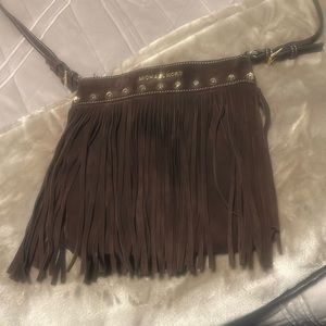 Michael Kors fringe suede purse cross body